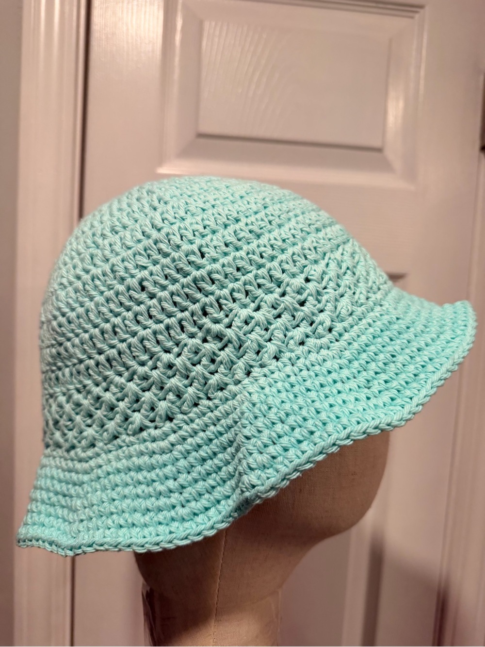 Handmade Crochet Bucket Hat 100% Cotton Lightweight Packable Festival Boho Beach